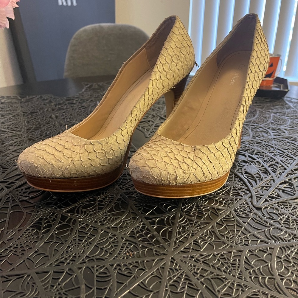 Calvin Klein cream colored heels